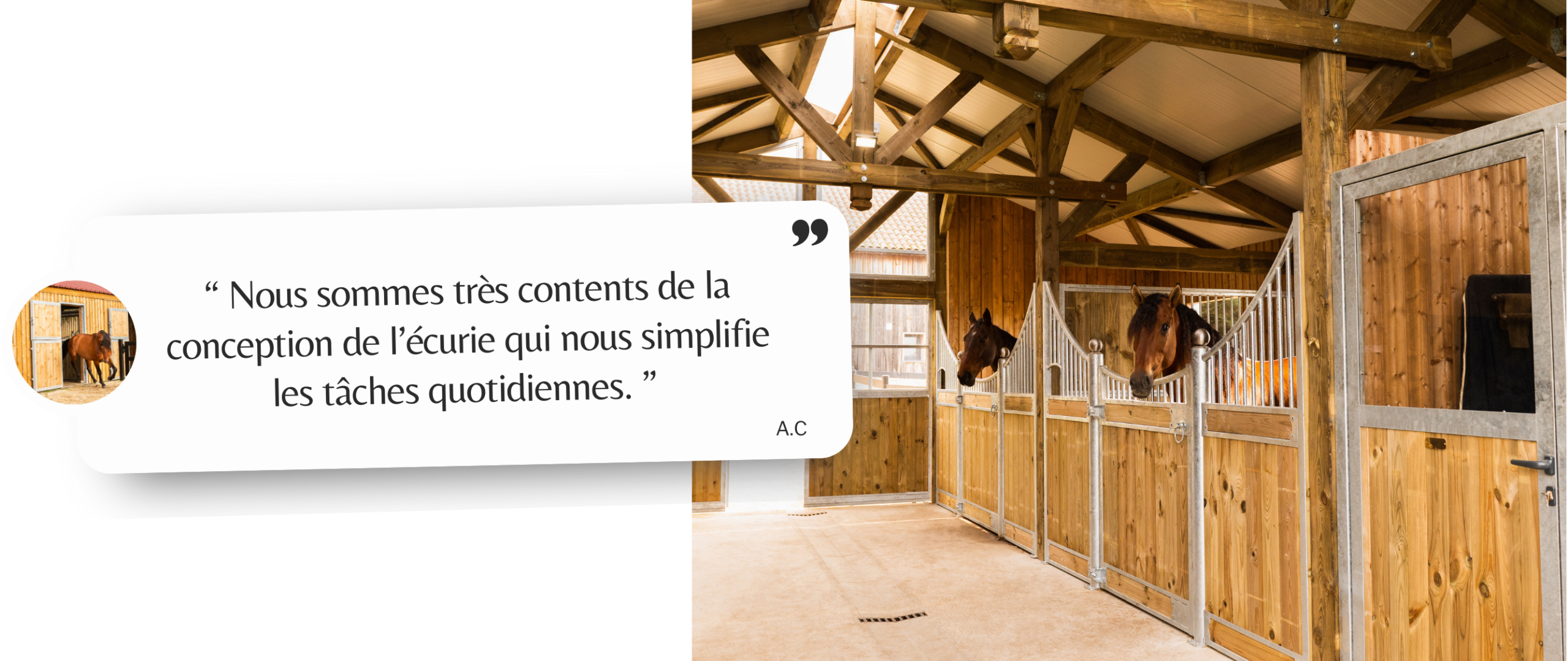 Votre projet Barn bois HORSE STABLE