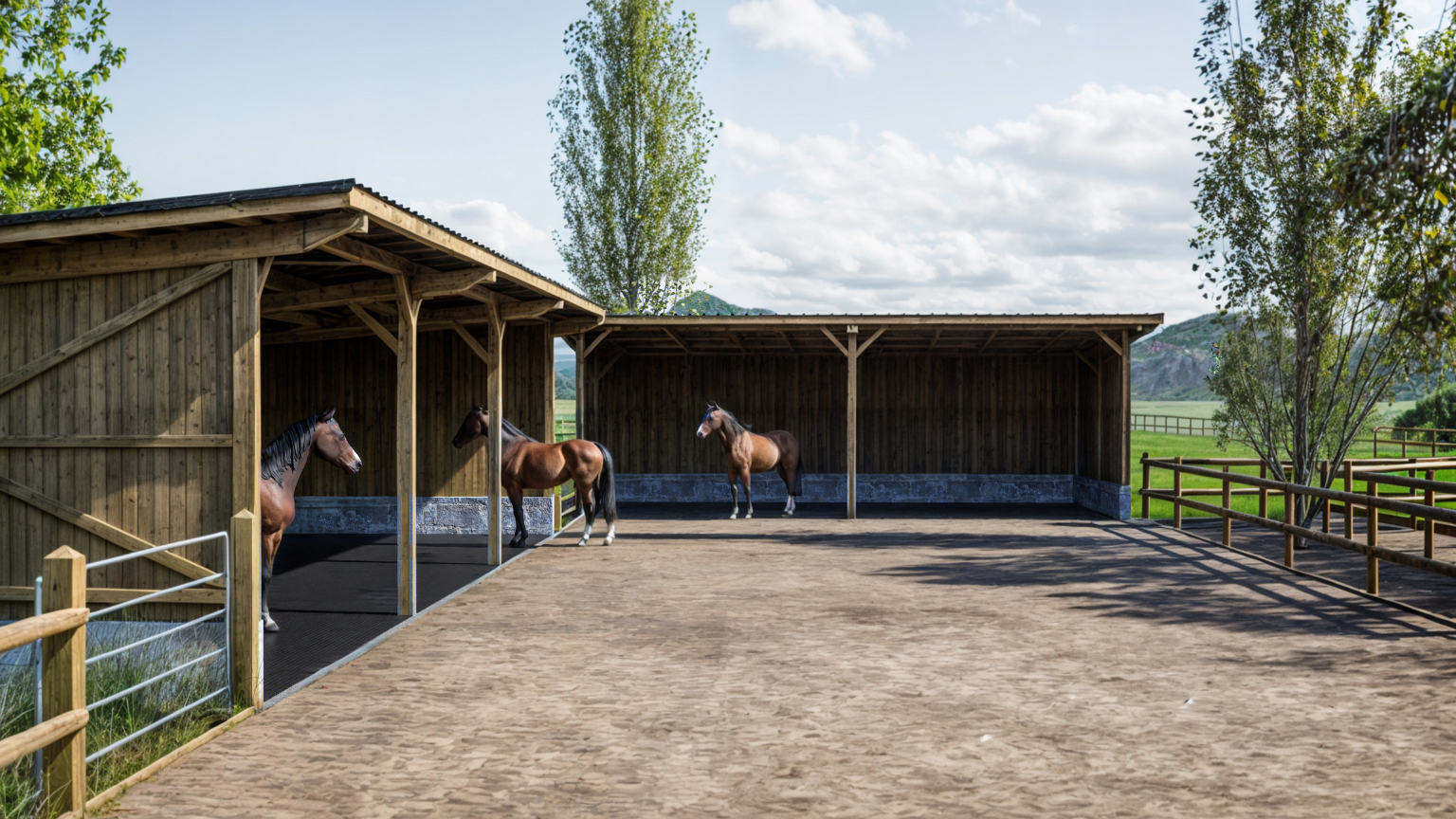 Ecurie ouverte HORSE STOP pour 10 chevaux