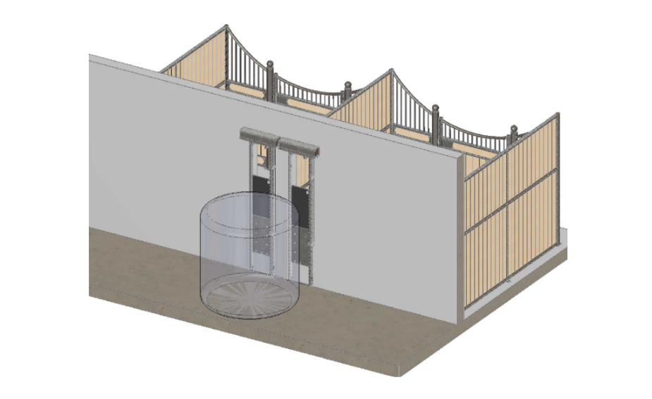 Intégration sur mur extérieur avec couloir de distribution